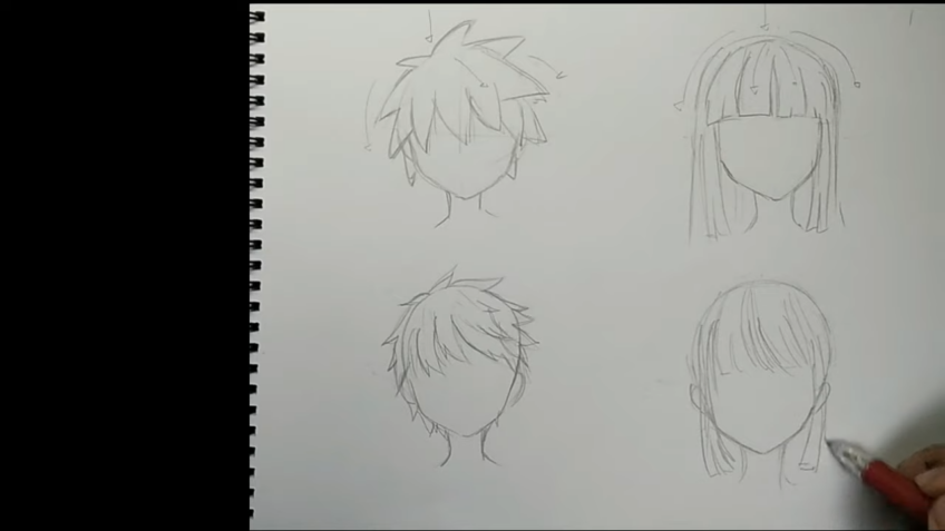 anime hairstyle drawing
